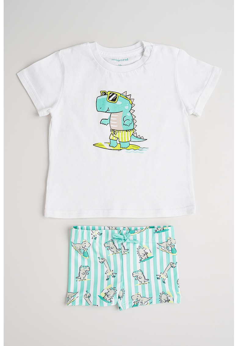 Set de tricou cu si pantaloni scurti de baie cu imprimeu - 2 piese