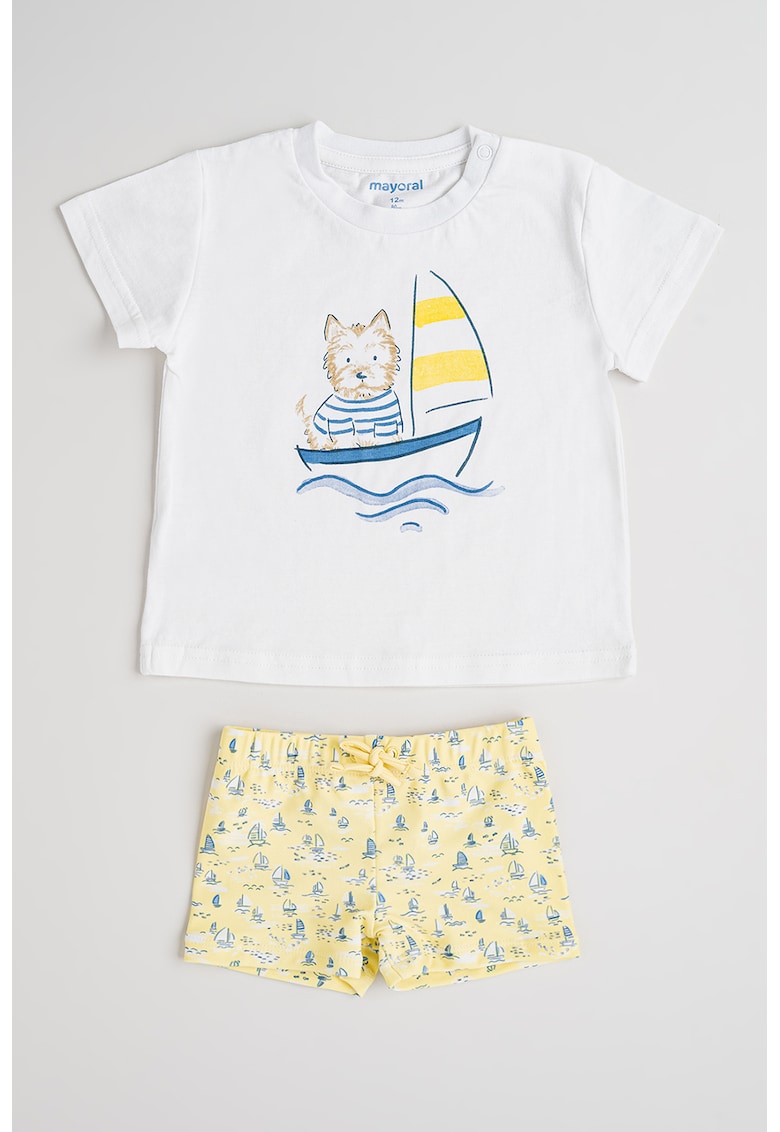 Set de tricou cu si pantaloni scurti de baie cu imprimeu - 2 piese