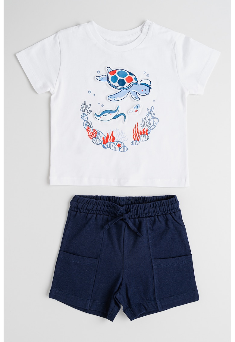 Set de tricou cu imprimeu si pantaloni scurti - 2 Piese Set de tricou cu imprimeu si pantaloni scurti - 2 Piese