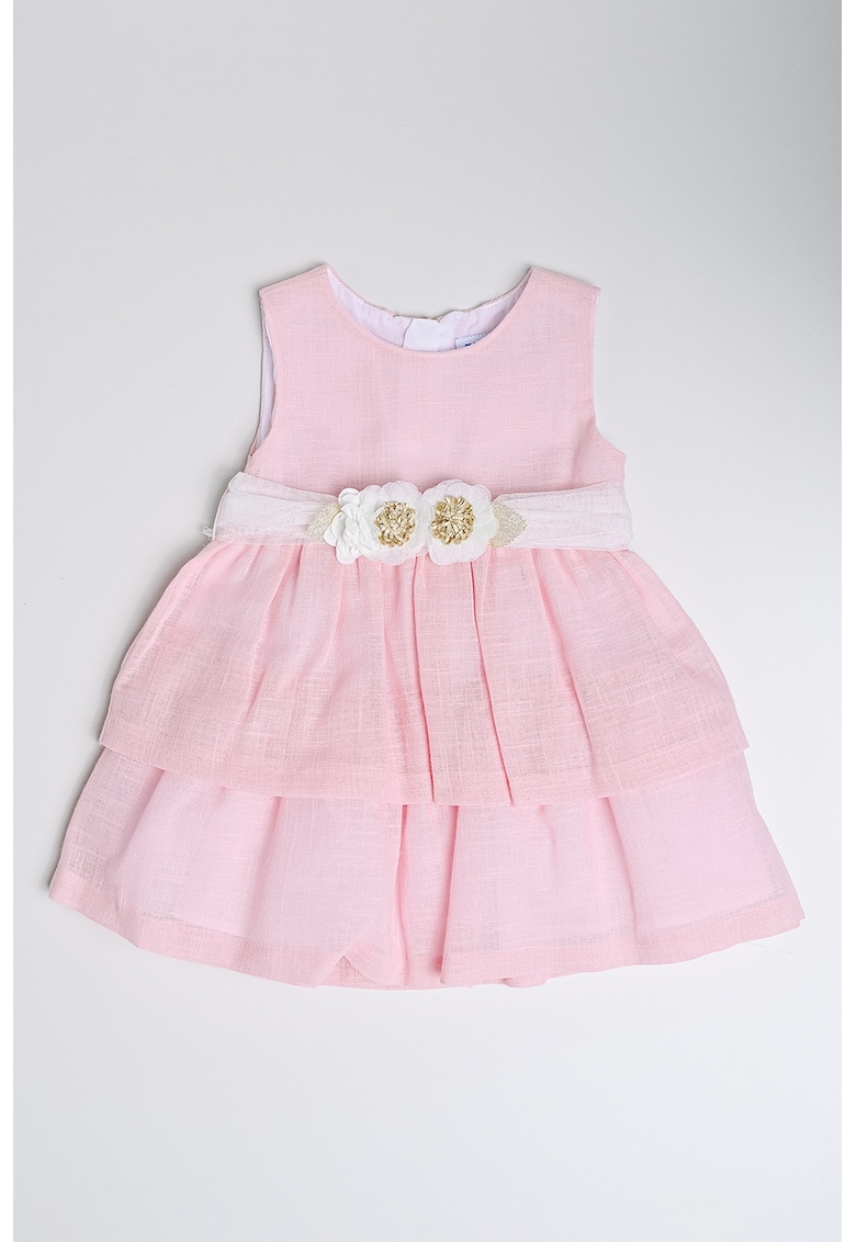 Rochie evazata cu aplicatii in forma de floare Rochie evazata cu aplicatii in forma de floare