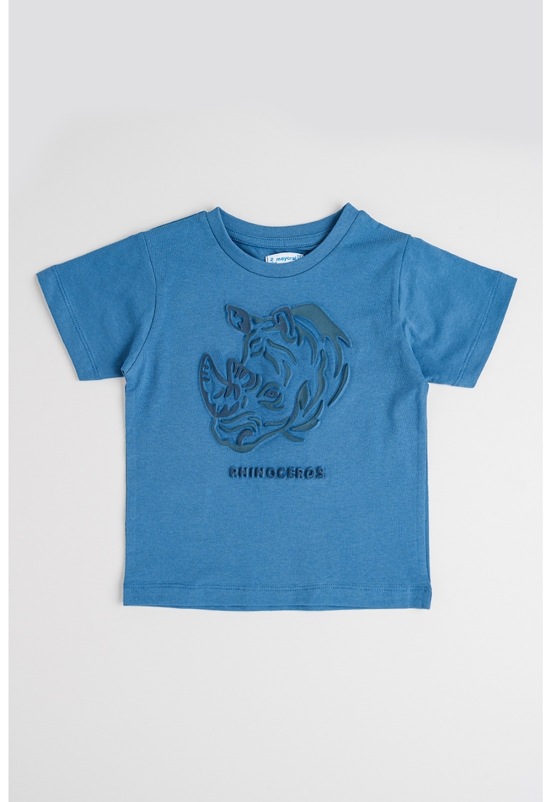 Tricou regulat fit cu decolteu la baza gatului - Albastru inchis