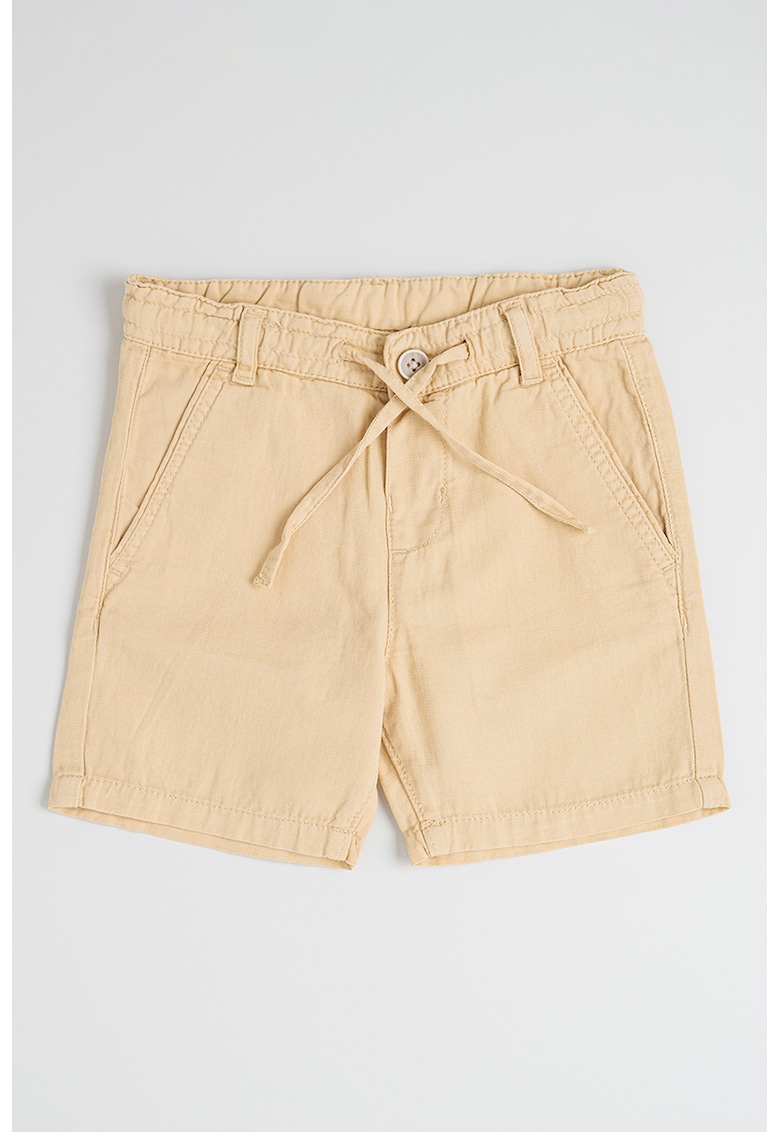 Bermude din amestec de in cu snur