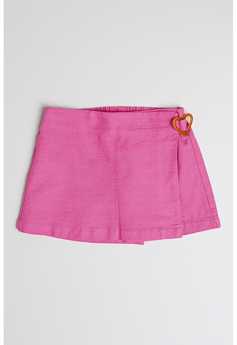 Fusta-pantalon din bumbac cu model uni