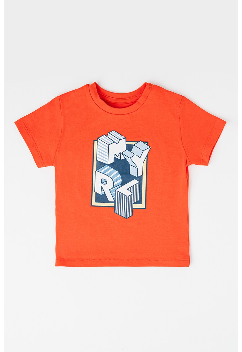 Tricou de bumbac cu imprimeu text - Rosu