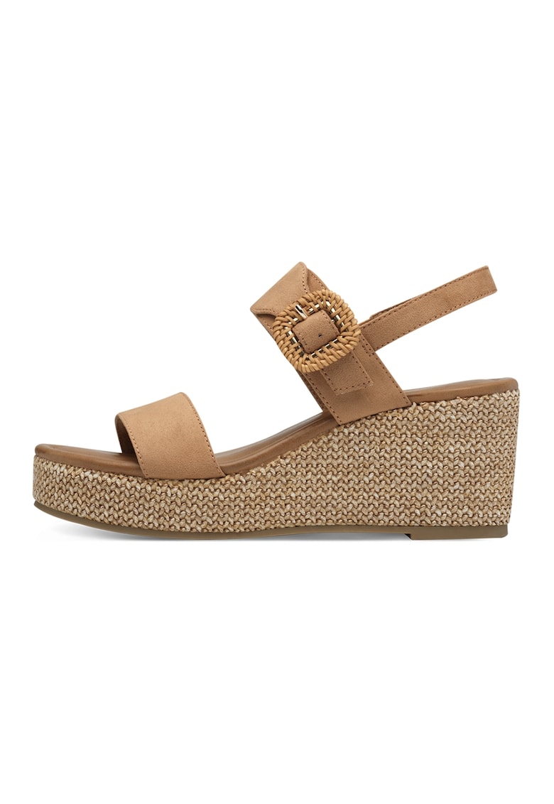 Sandale demi-wedge cu catarama Sandale demi-wedge cu catarama