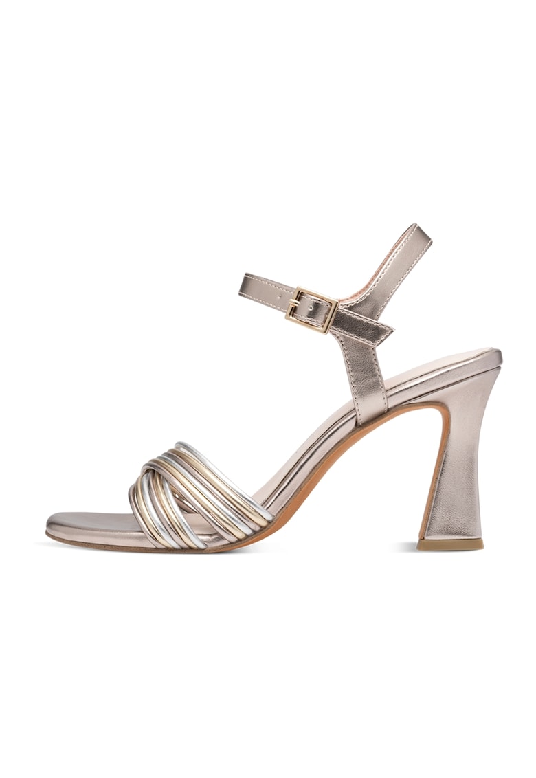 Sandale din piele ecologica cu toc kitten