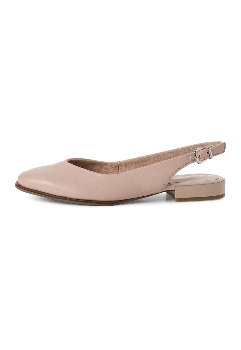 Balerini slingback din piele - Maro nisip