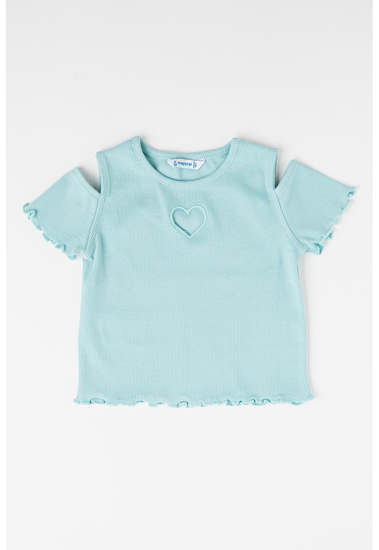 Tricou cu decupaj pe umar - Verde deschis