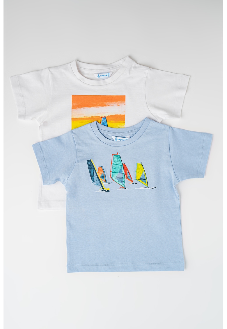 Set de tricouri de bumbac cu imprimeu - 2 piese