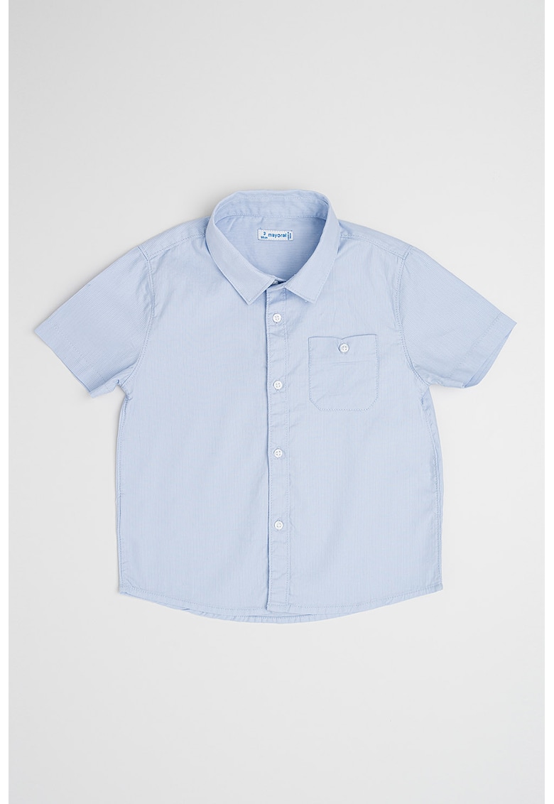 Camasa de bumbac si in - Albastru pastel