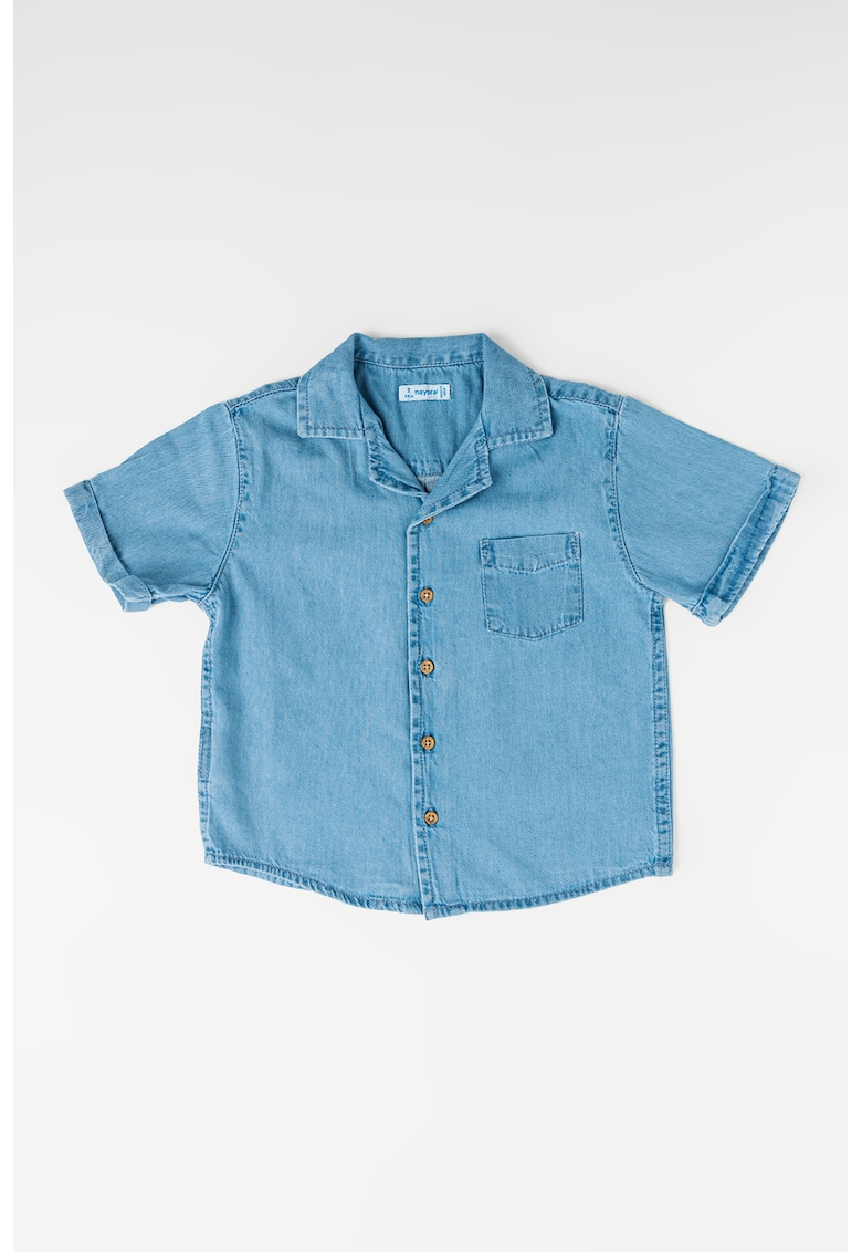 Camasa regular fit cu maneci scurte - Albastru prafuit
