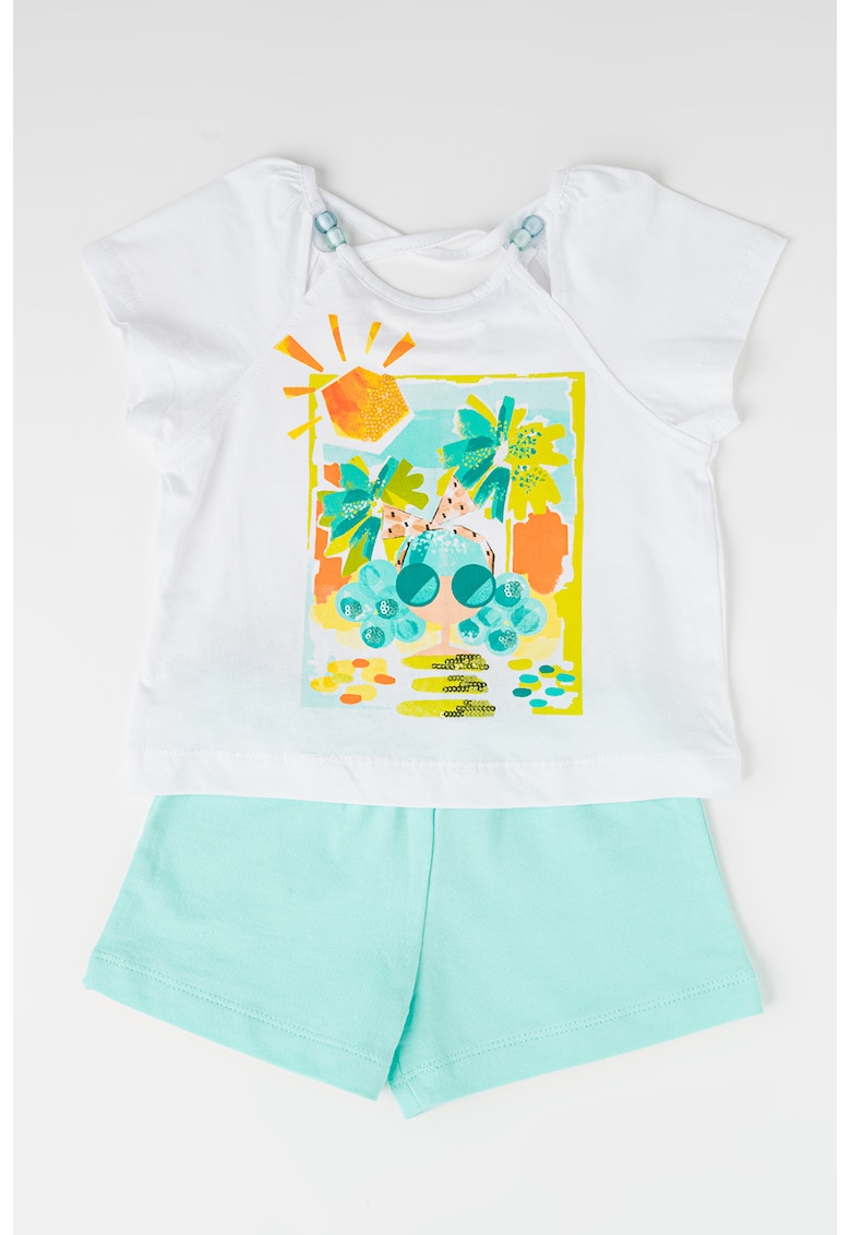 Set de tricou de bumbac si pantaloni scurti - 2 piese