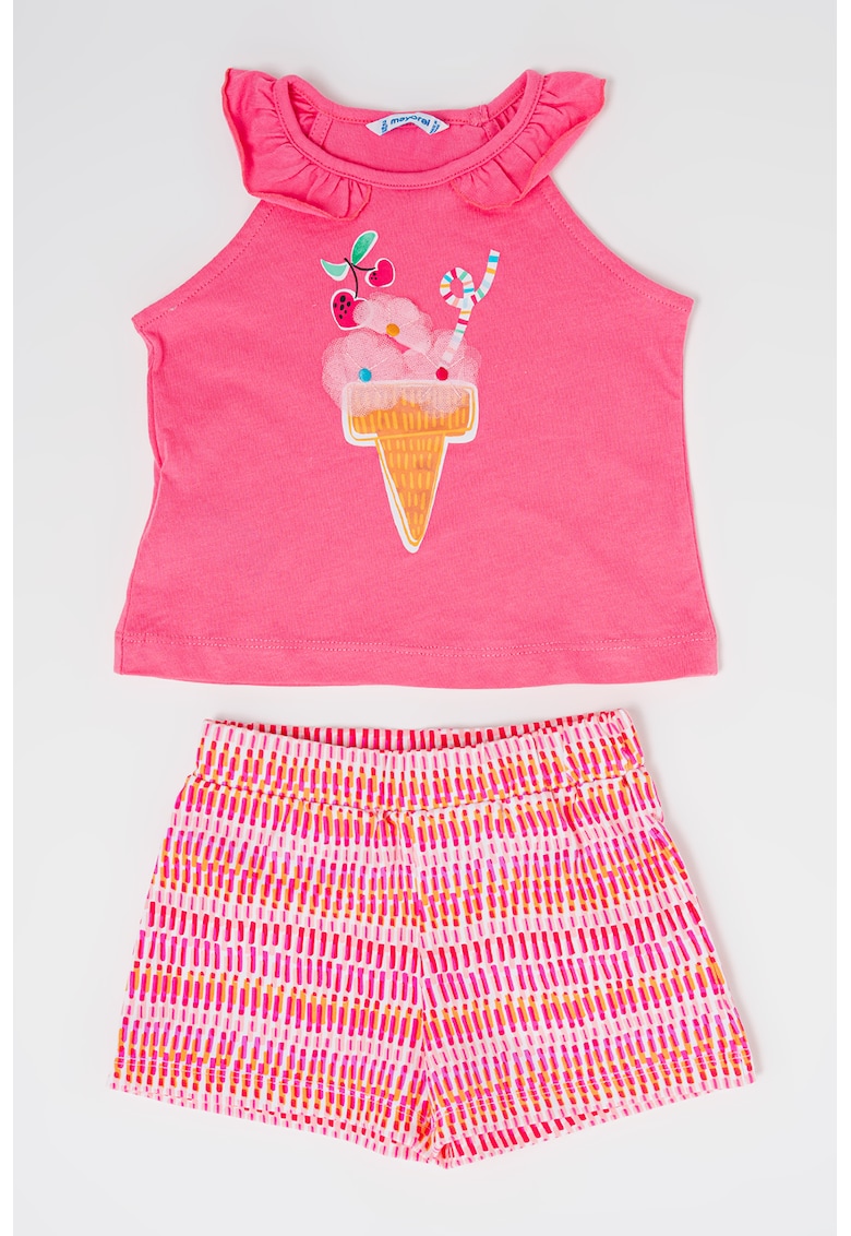 Set de tricou de bumbac si pantaloni scurti - 2 piese