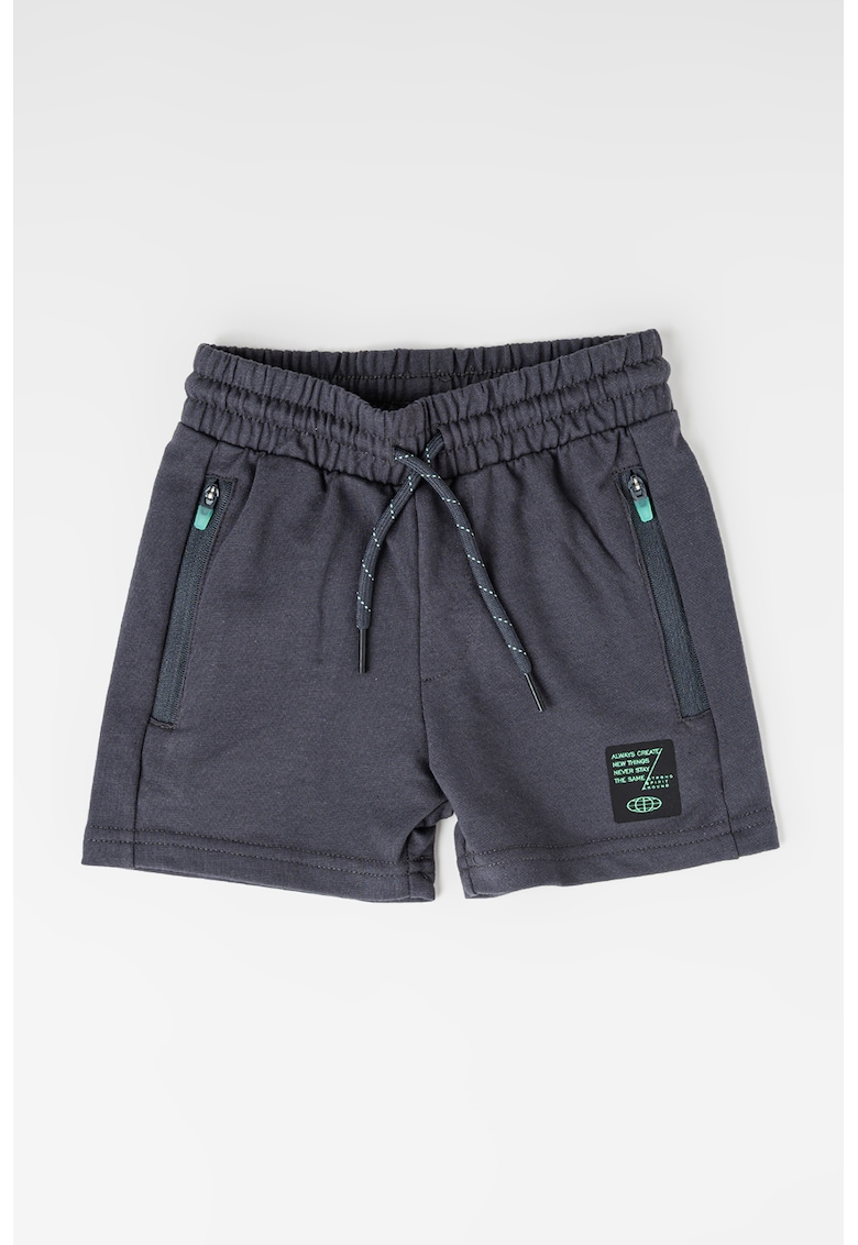 Pantaloni scurti din amestec de bumbac su snururi - Verde padure