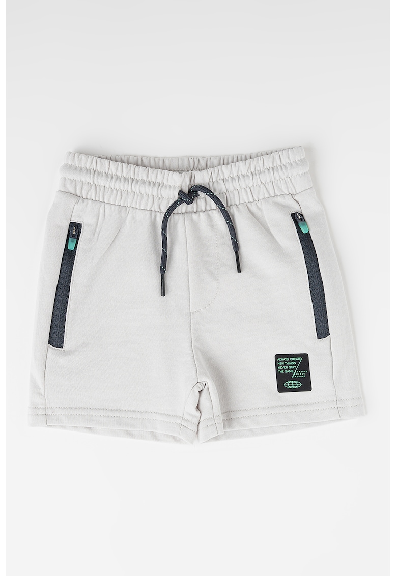 Pantaloni scurti din amestec de bumbac su snururi - Verde/Gri/Grej