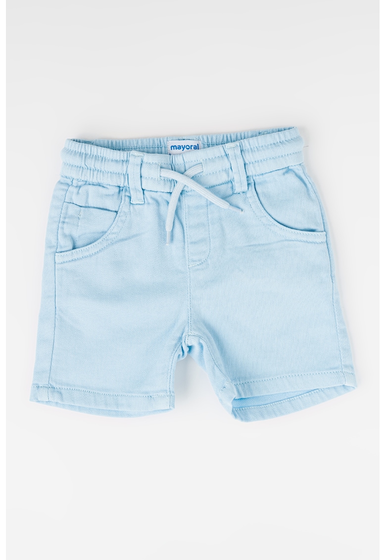 Pantaloni scurti din amestec de bumbac cu snururi Pantaloni scurti din amestec de bumbac cu snururi