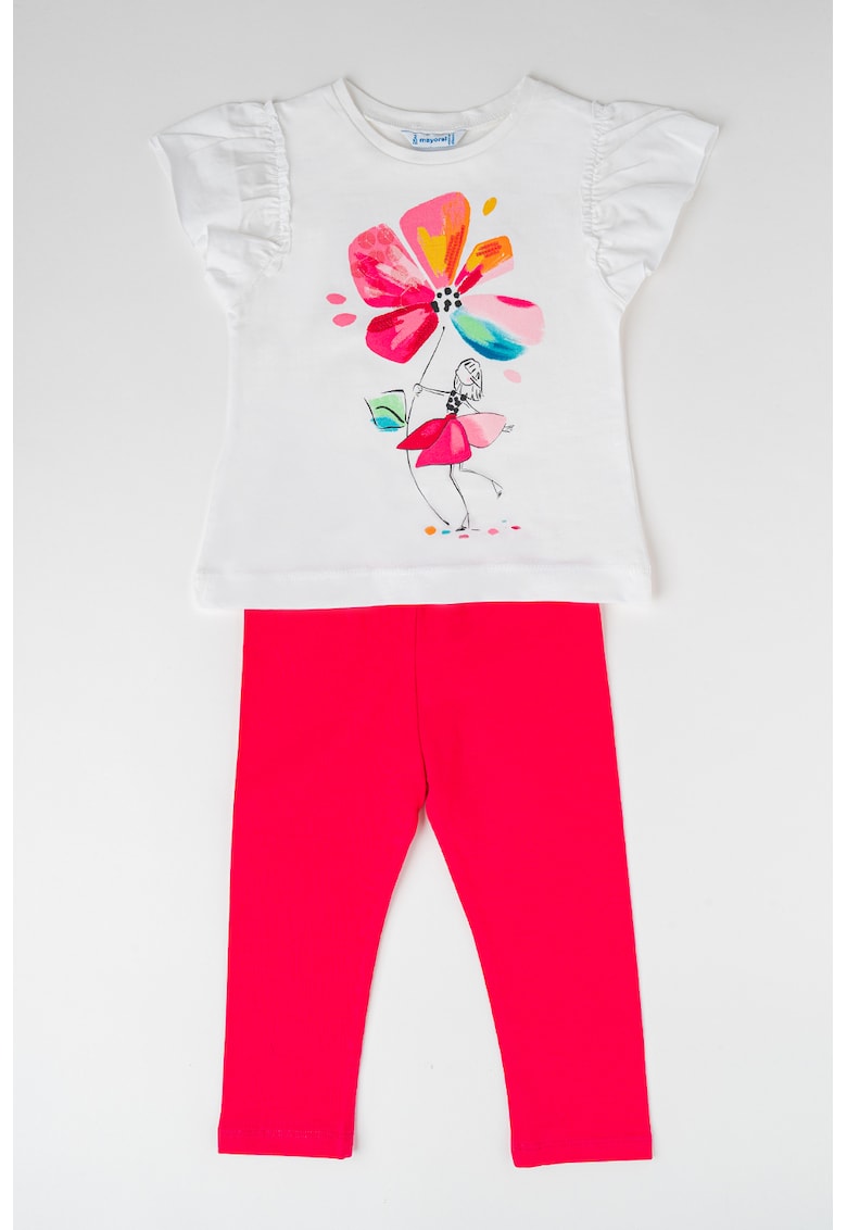 Set de tricou cu imprimeu si colanti - 2 piese