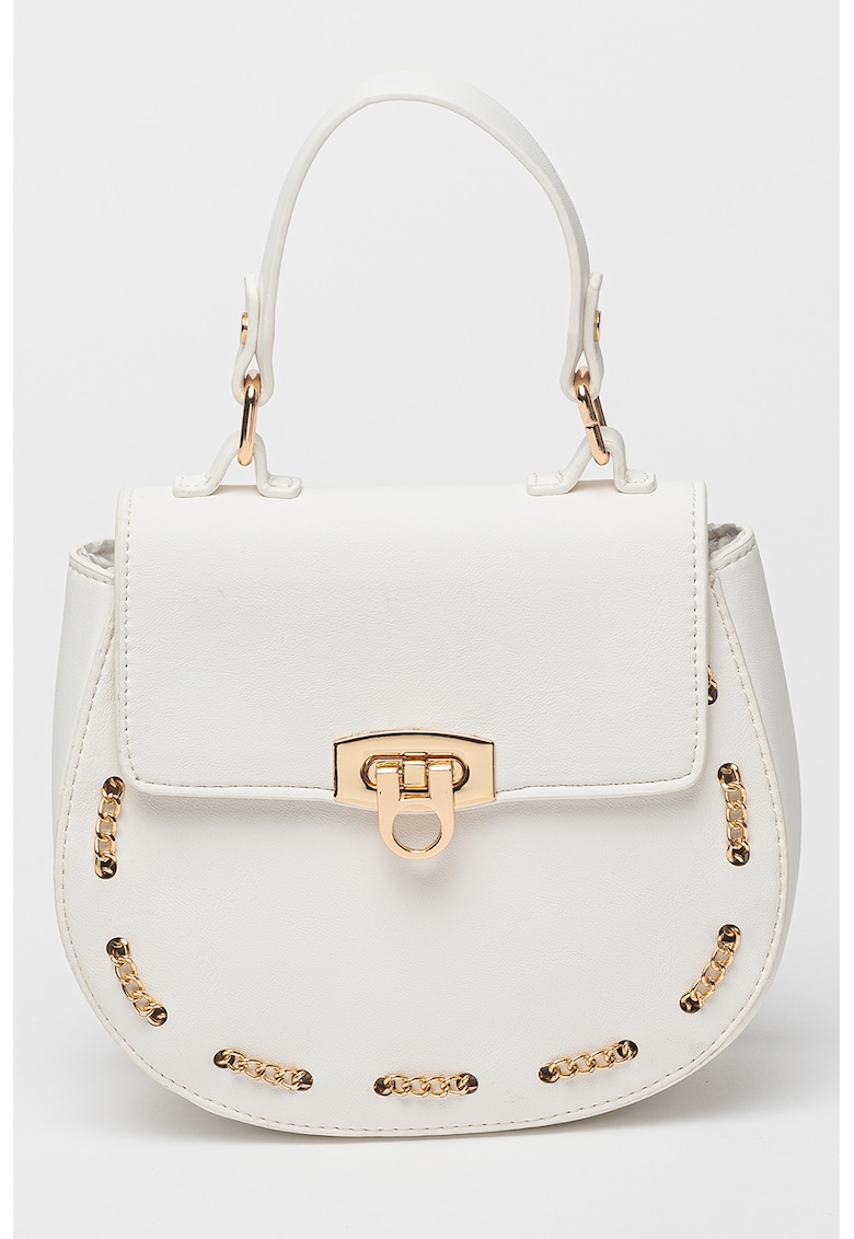 Geanta de piele ecologica cu bareta de lant pentru umar