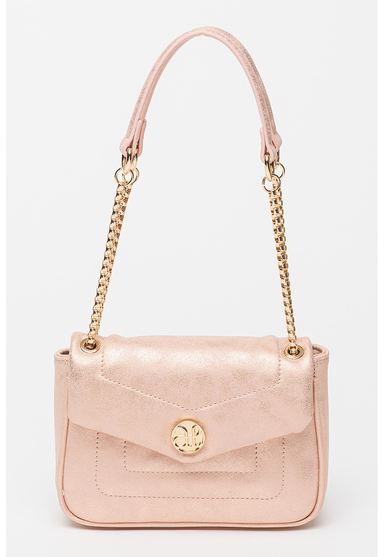 Geanta de piele ecologica cu bareta de umar si clapa