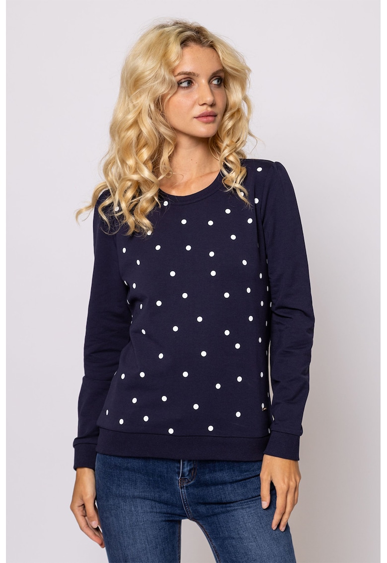 Bluza de trening cu imprimeu si buline