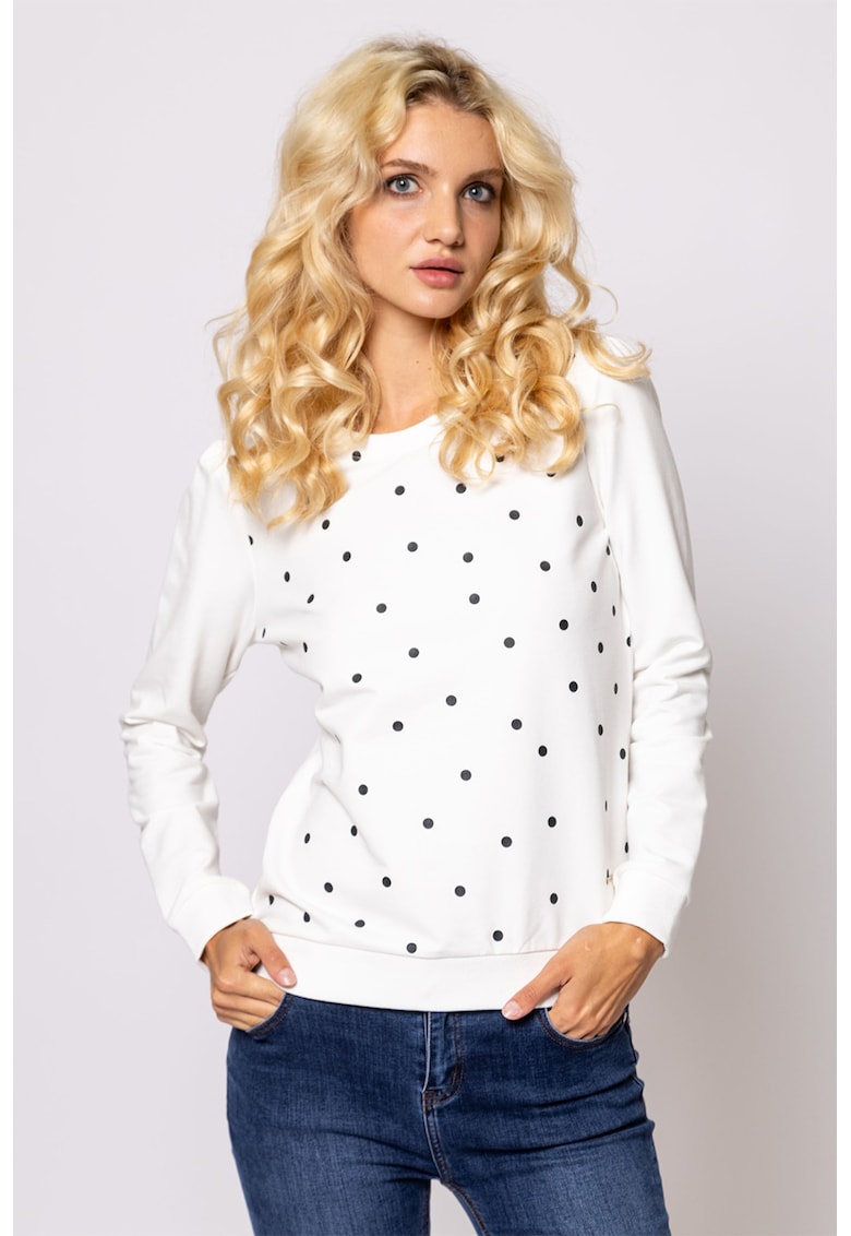 Bluza de trening cu imprimeu si buline