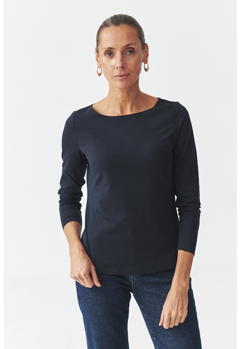 Bluza uni cu decolteu barcuta - Albastru ultramarin