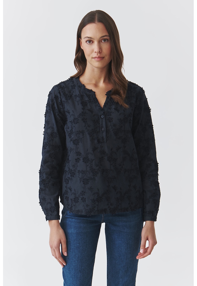Bluza de bumbac cu broderie florala