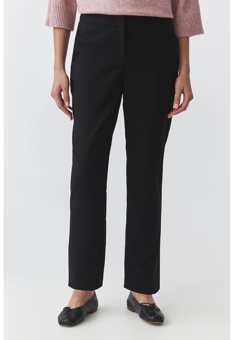 Pantaloni uni cu talie medie