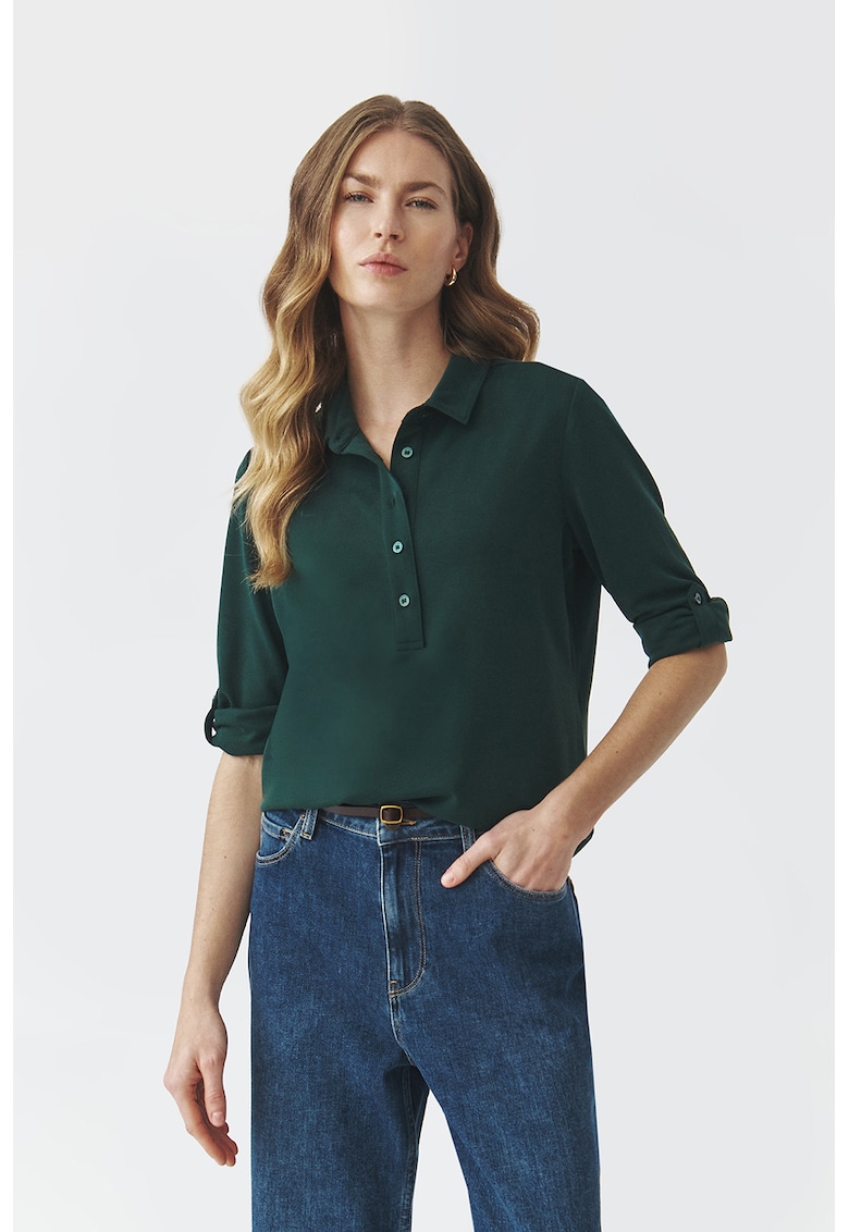 Bluza polo cu maneci ajustabile