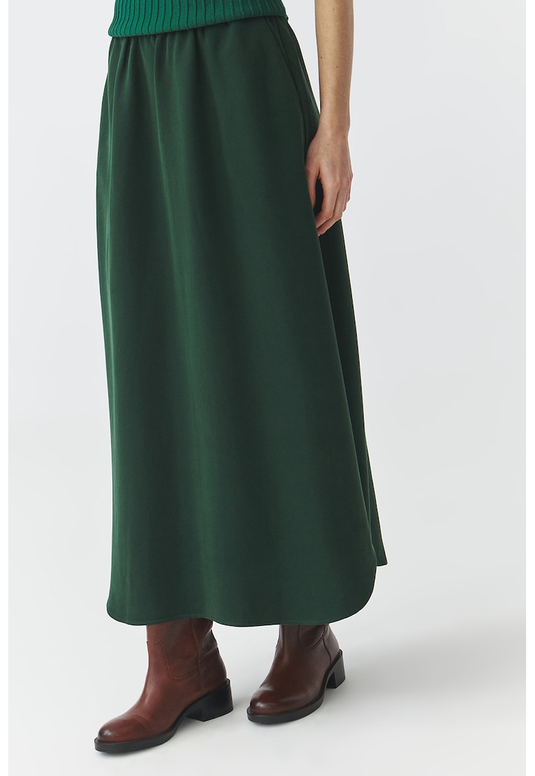 Fusta lunga cu buzunare - Verde englez