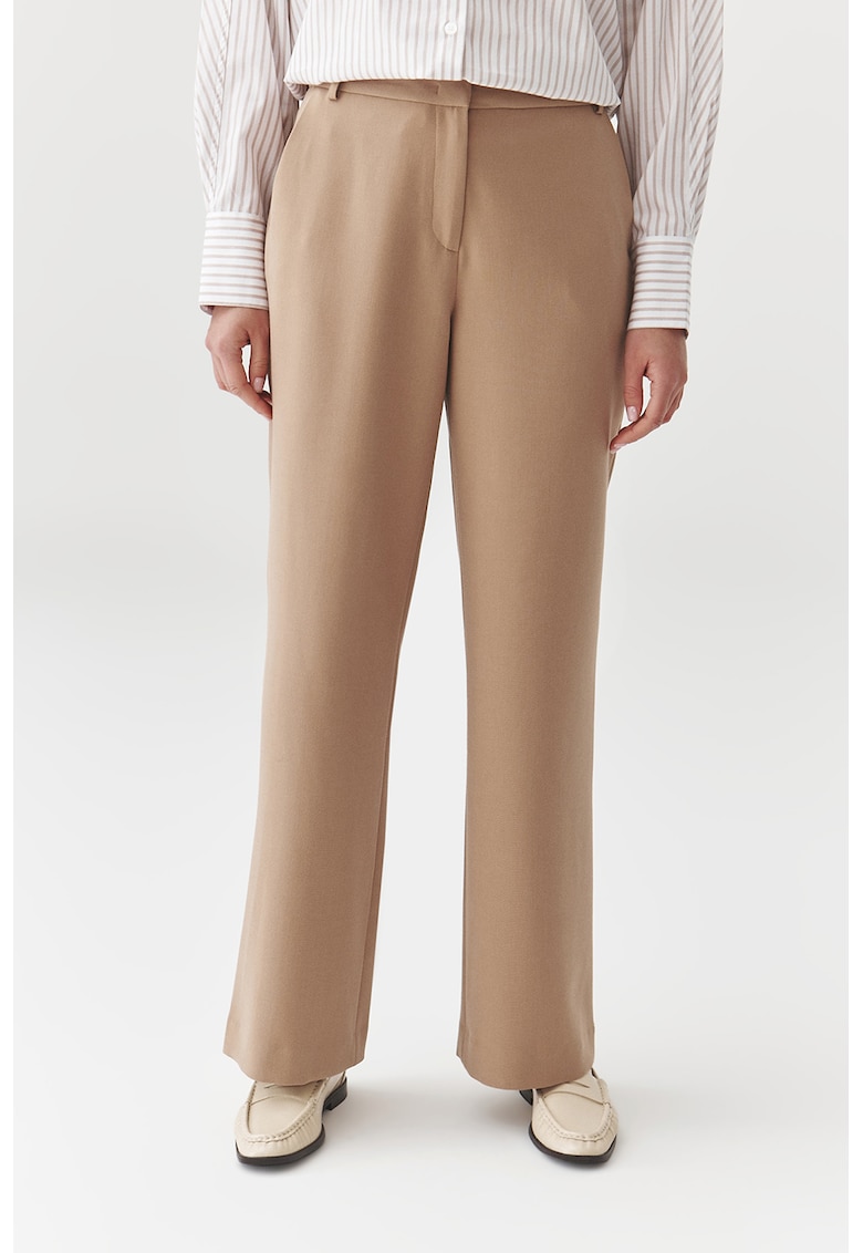 Pantaloni ampli uni - Maro deschis