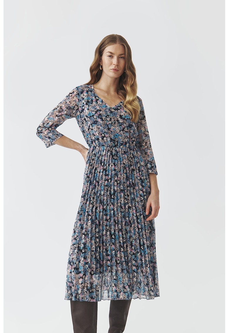 Rochie cu imprimeu si terminatie plisata