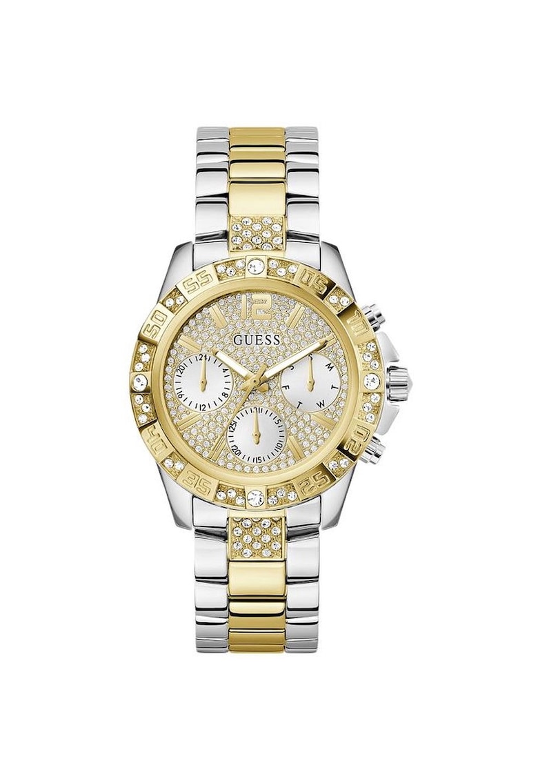 Ceas dama Majesty - argintiu-auriu - 40mm - bratara otel inoxidabil - rezistent la apa 50m