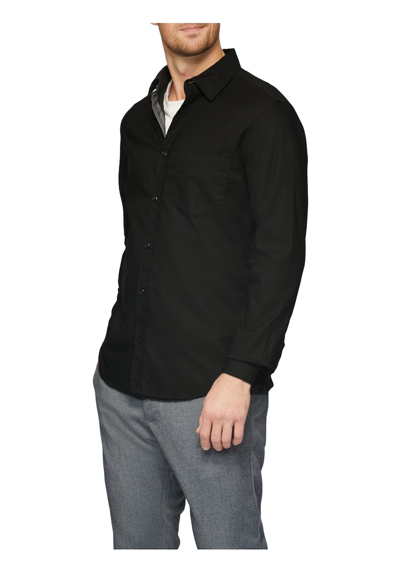 Camasa barbati cu maneca lunga din amestec de bumbac si elastan - croiala Slim fit - Camasa barbati cu maneca lunga din amestec de bumbac si elastan - croiala Slim fit -
