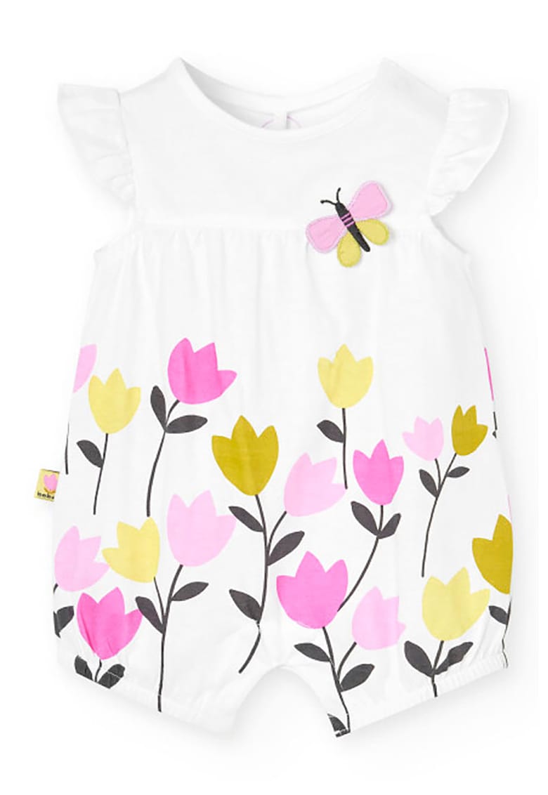 Salopeta de bumbac cu imprimeu floral