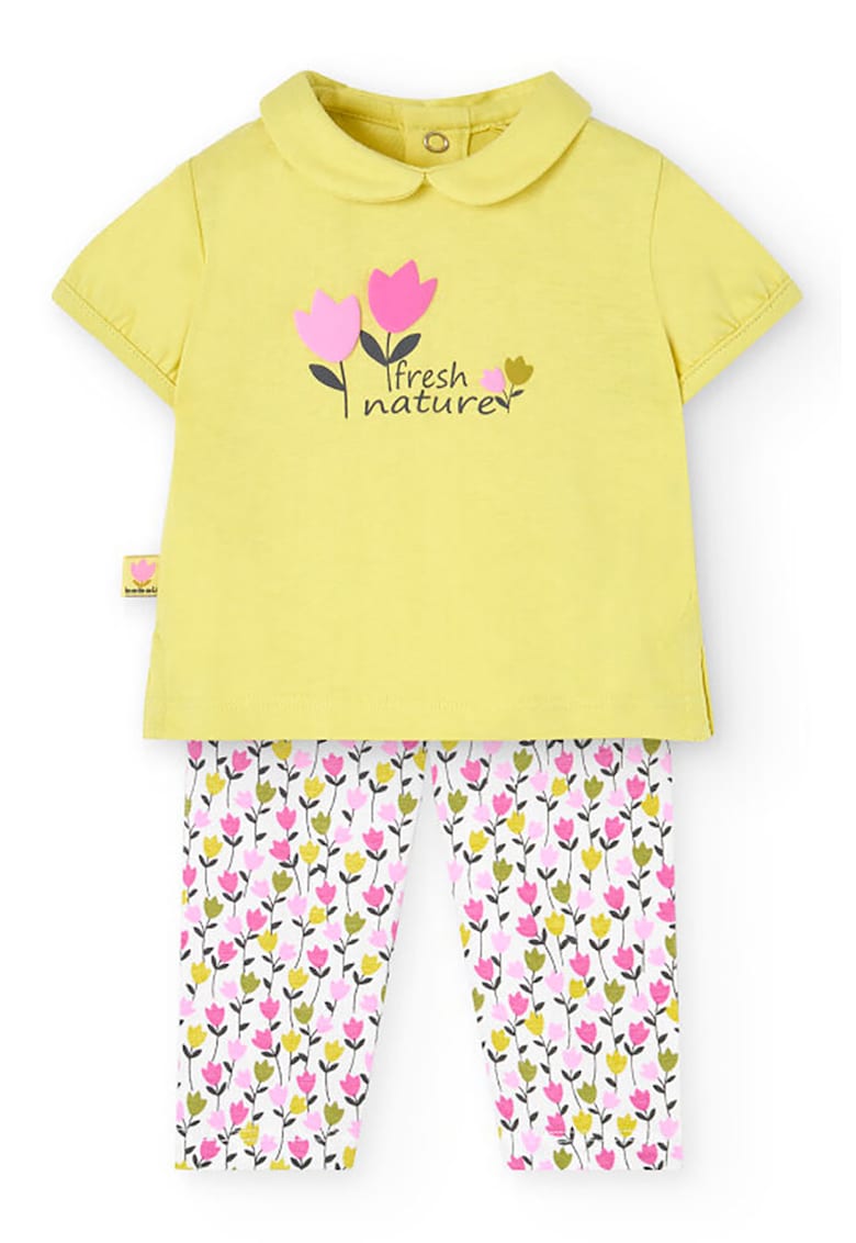 Set de tricou cu imprimeu si colanti Set de tricou cu imprimeu si colanti