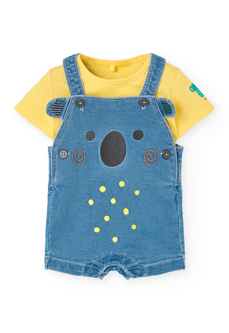 Set de salopeta din denim si tricou