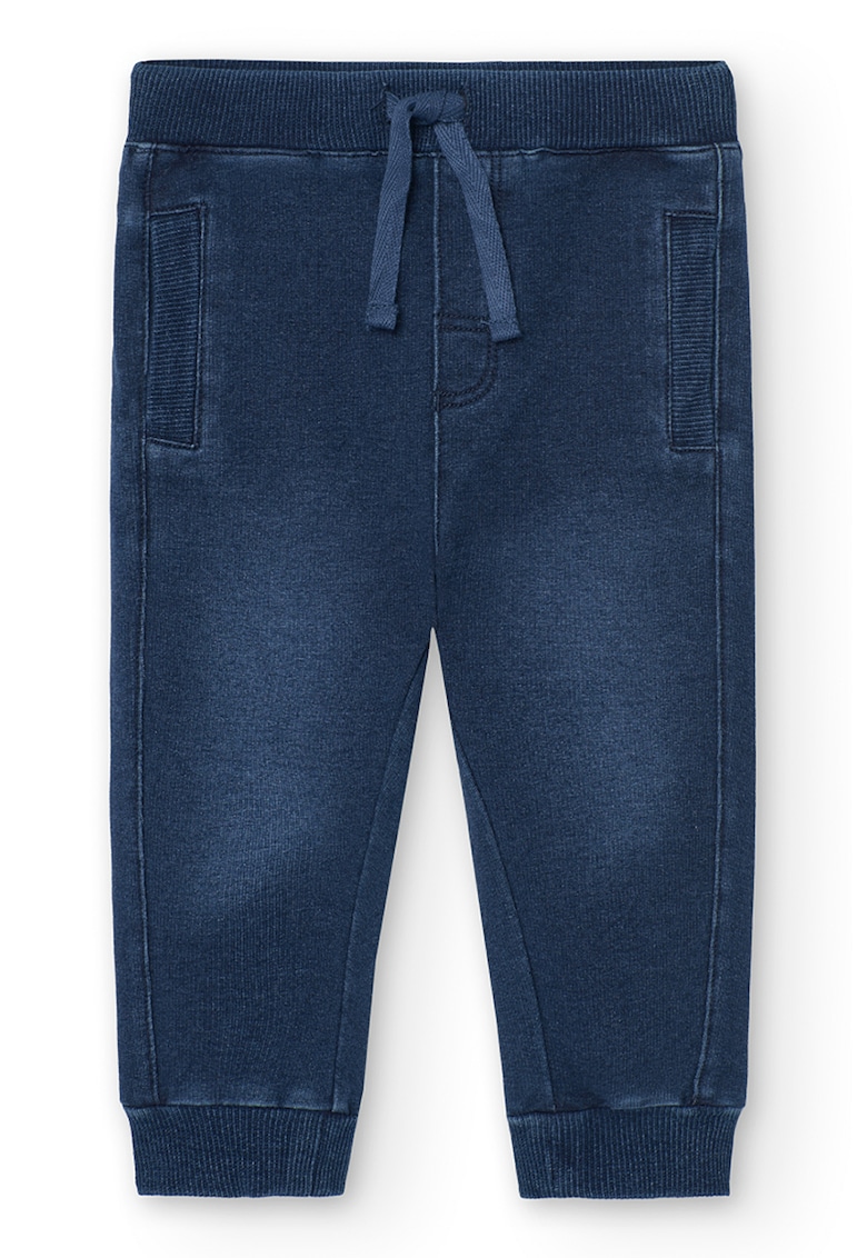 Pantaloni de denim sintetic cu snur Pantaloni de denim sintetic cu snur