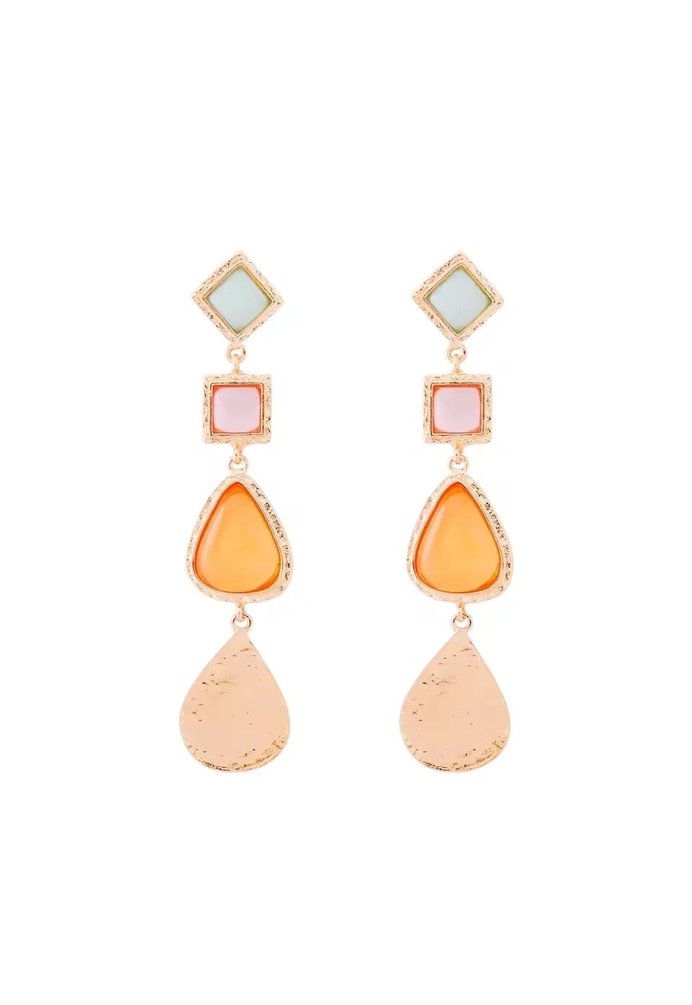 Cercei aurii - lungi - cu pietre - Rawald C8