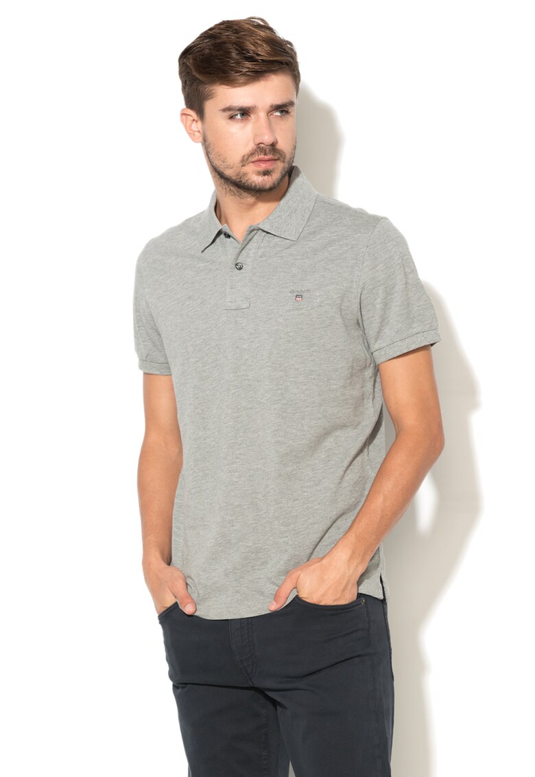 Tricou polo regular fit cu logo brodat 2