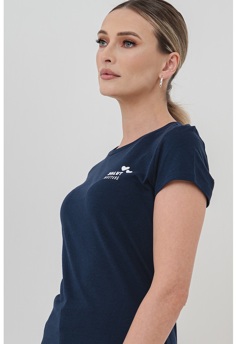 Tricou slim fit cu decolteu rotund