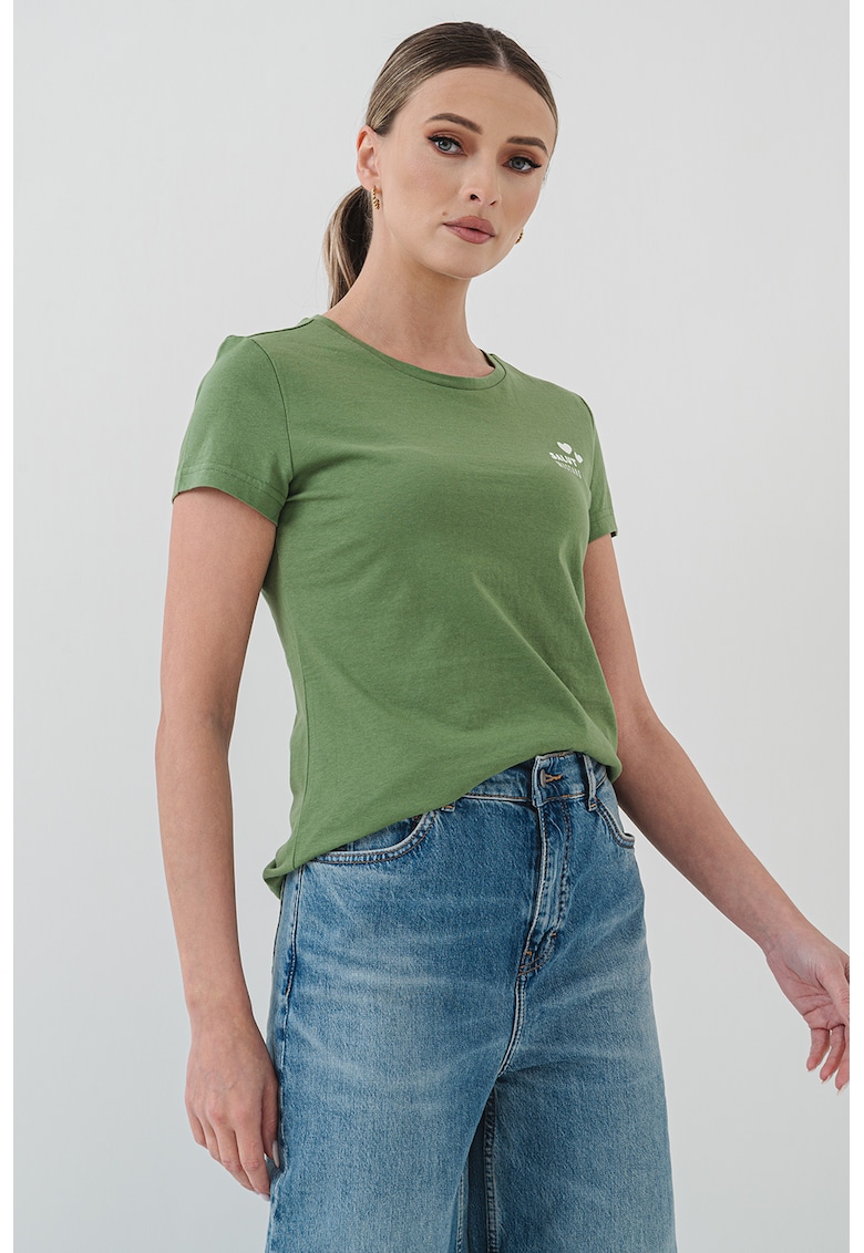 Tricou slim fit cu decolteu rotund - Verde