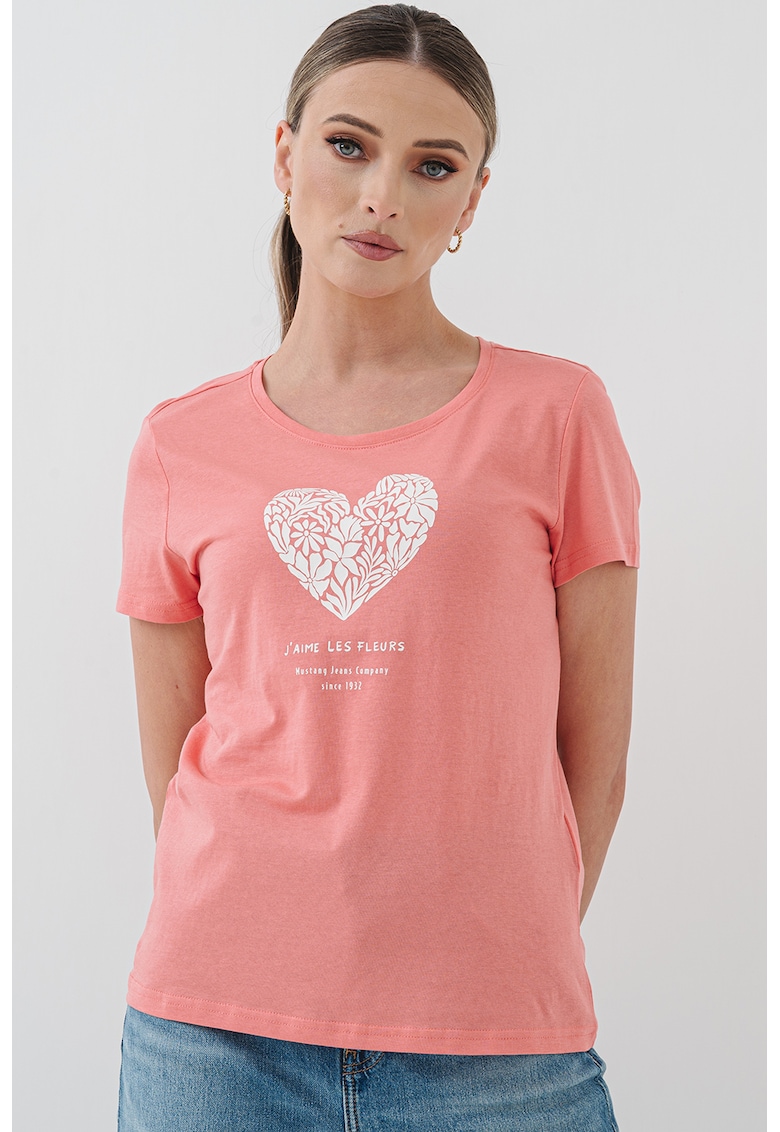 Tricou cu imprimeu Alma - Roz