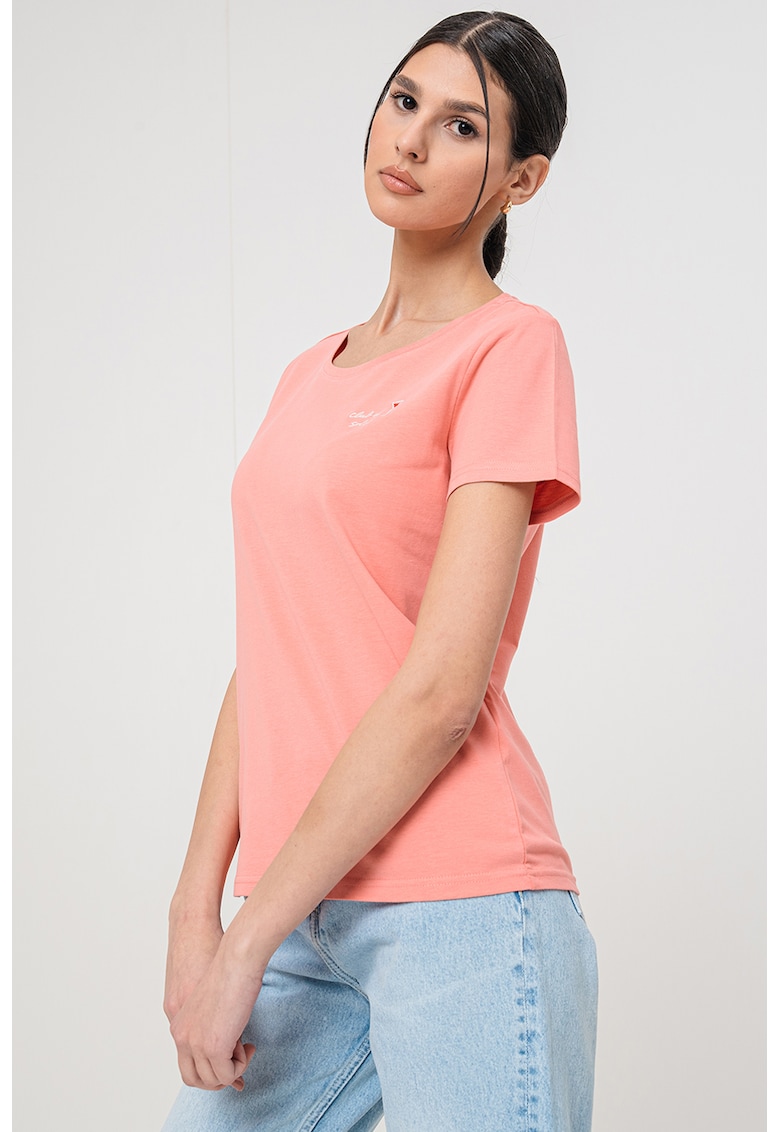 Tricou cu decolteu rotund - Roz