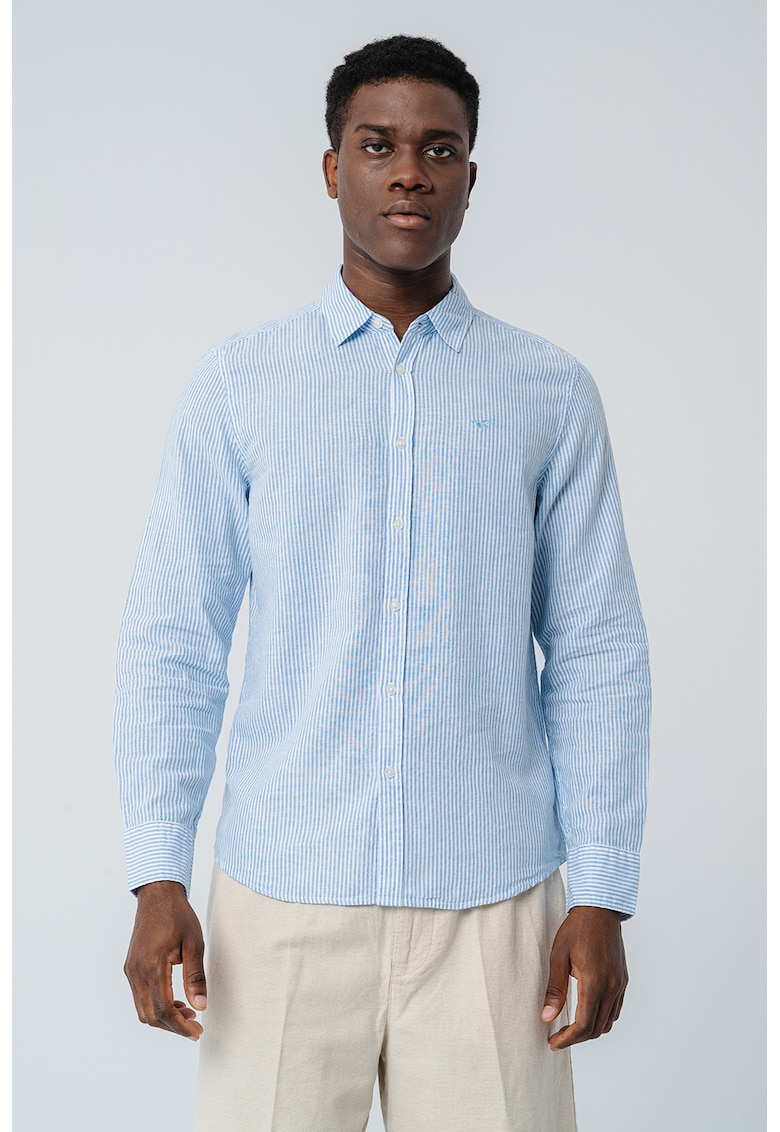 Camasa cu logo brodat discret si model in dungi Rawlins