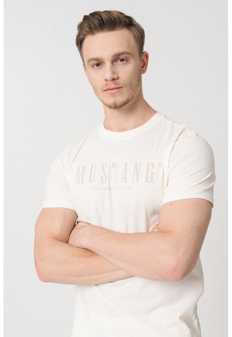 Tricou cu imprimeu logo pe piept - Alb fildes