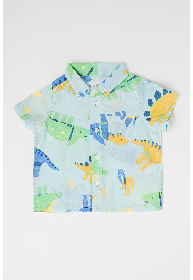 Camasa din amestec de in cu model grafic