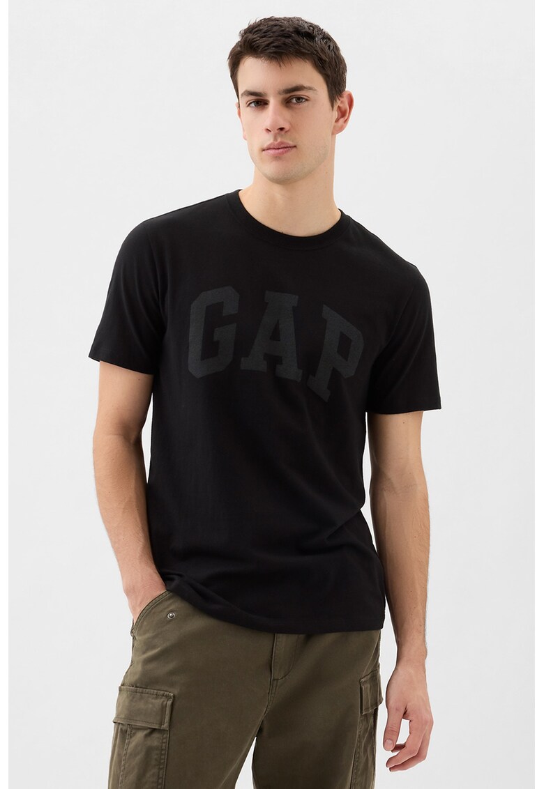 Tricou cu imprimeu logo - Negru