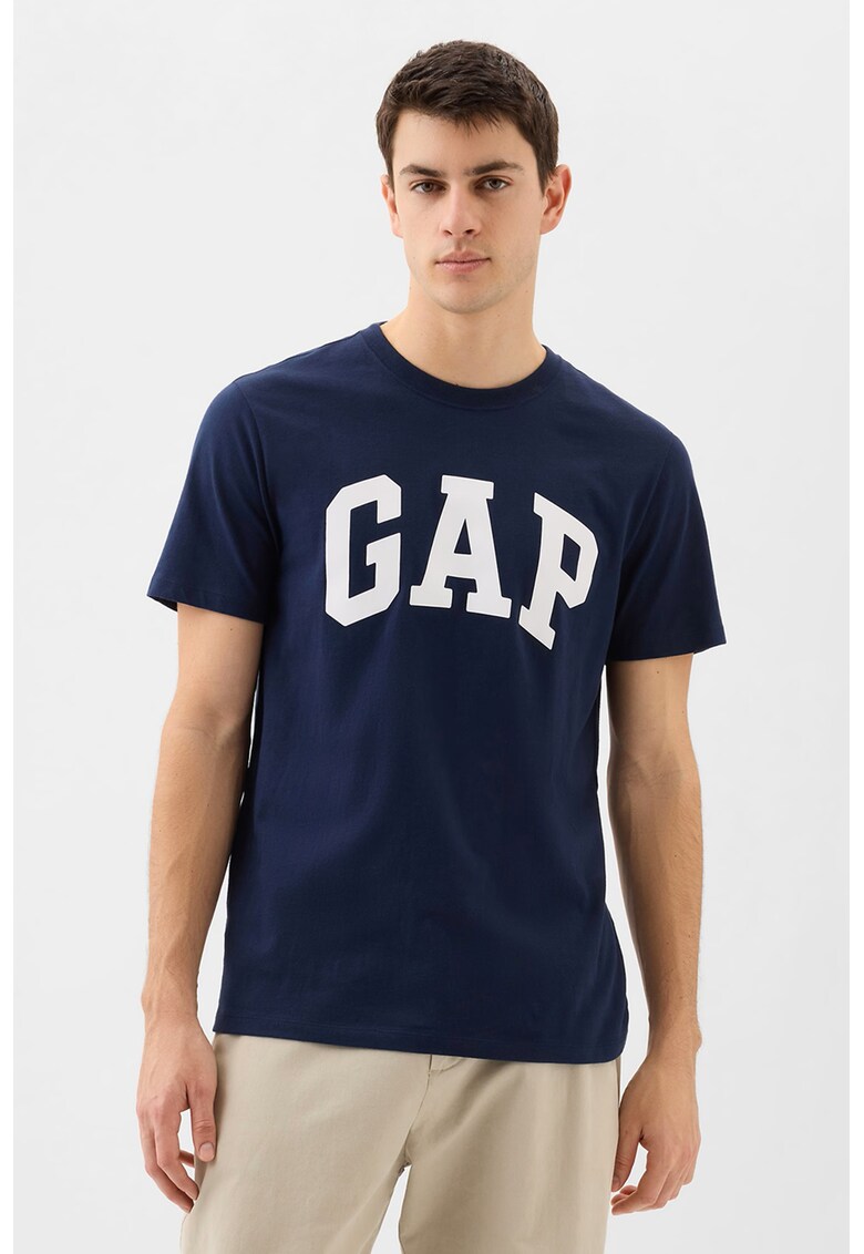 Tricou cu imprimeu logo - Albastru ultramarin/Alb optic