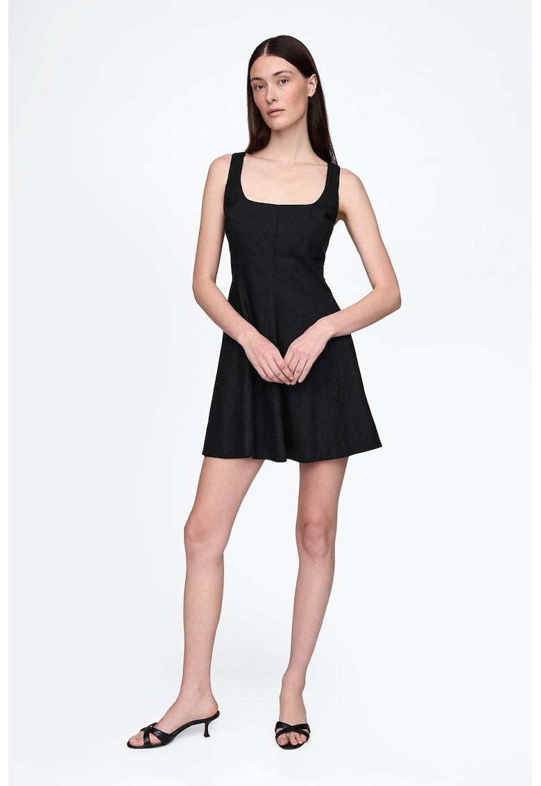 Rochie mini din amestec de in